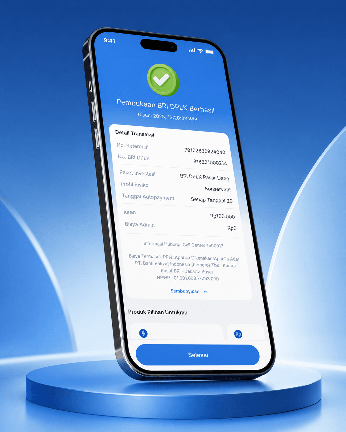 BRIMO Investment DPLK tampilan pendukung screenshot 3