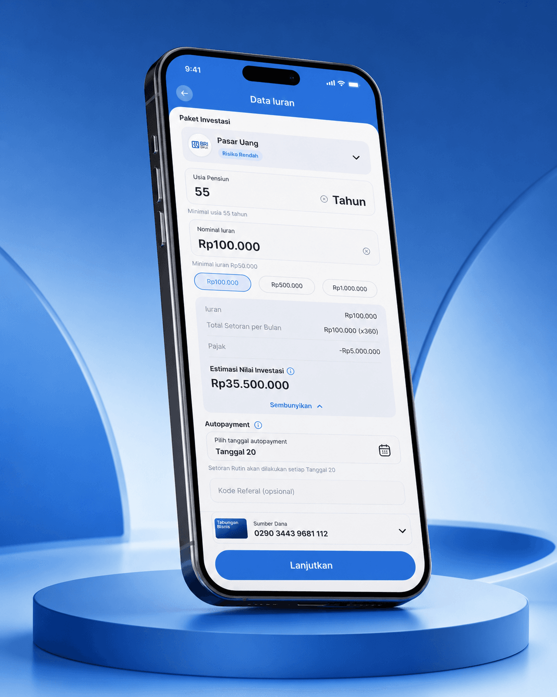 BRIMO Investment DPLK tampilan pendukung screenshot 7
