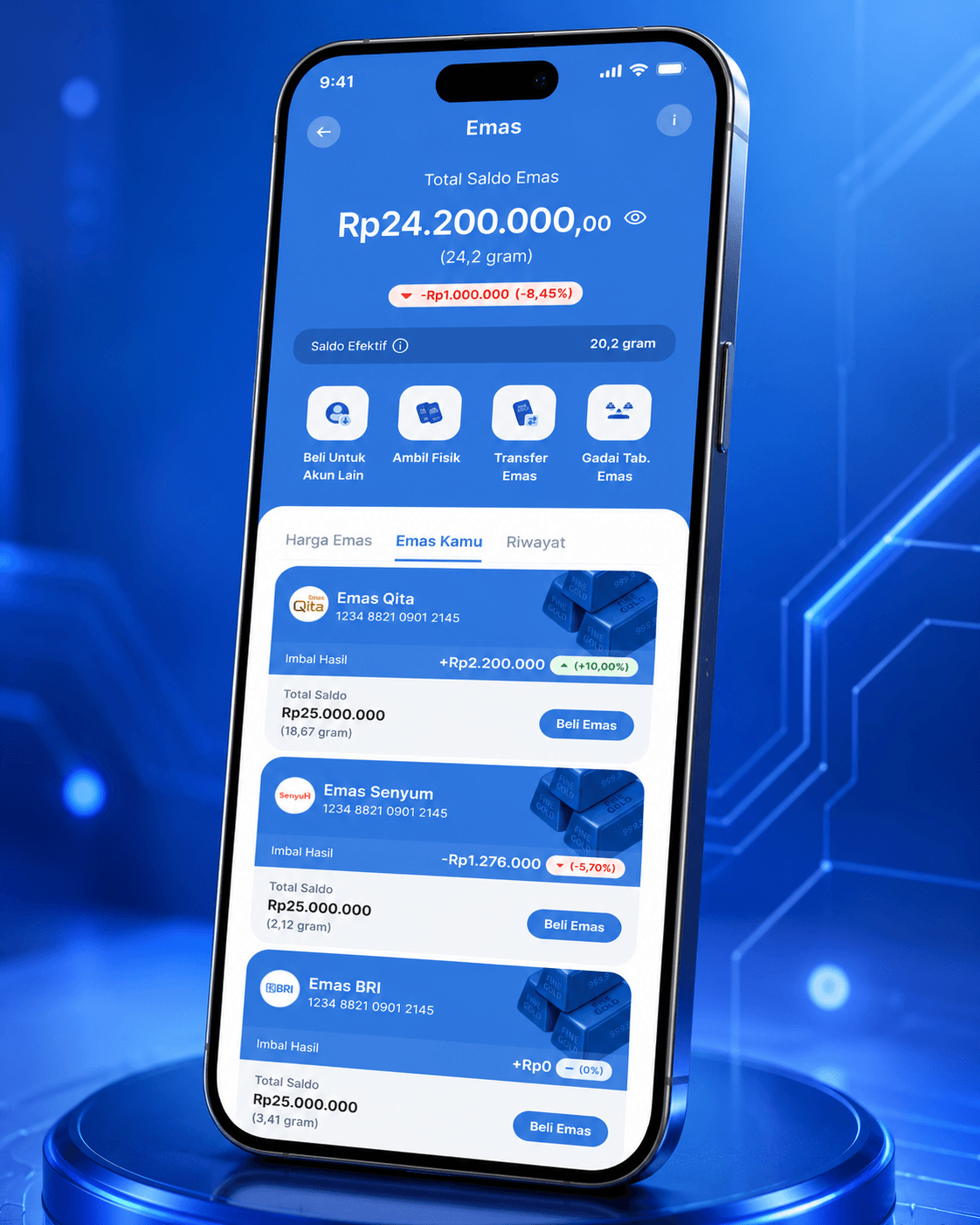 Qita Apps - Gold Transfer tampilan pendukung screenshot 2