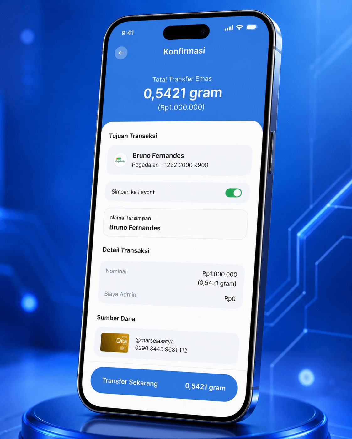 Qita Apps - Gold Transfer tampilan pendukung screenshot 5